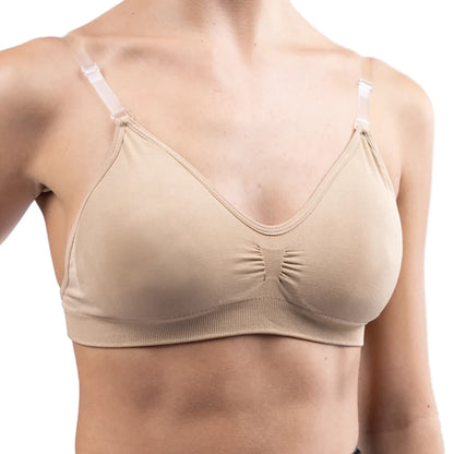 Silky Seamless Clear Back Bra Top with Removable Padding